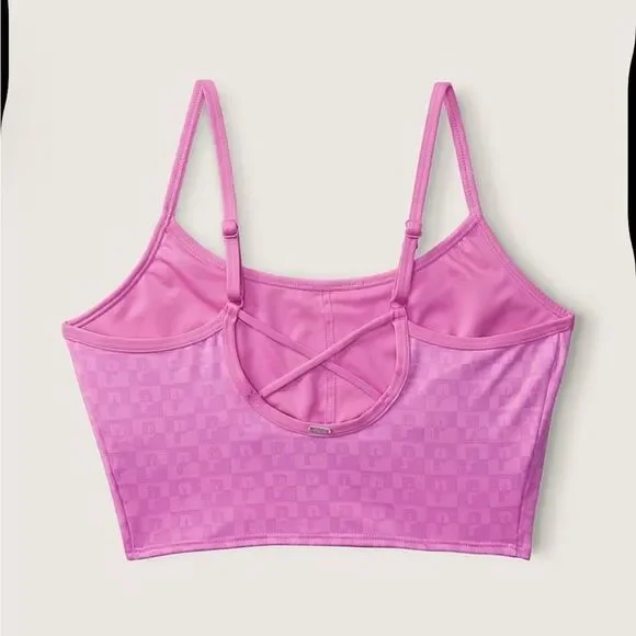 PINK Victoria's Secret Pink Bra ULTIMATE LIGHTLY LINED SPORTS CROP sz L - Picture 2 of 5
